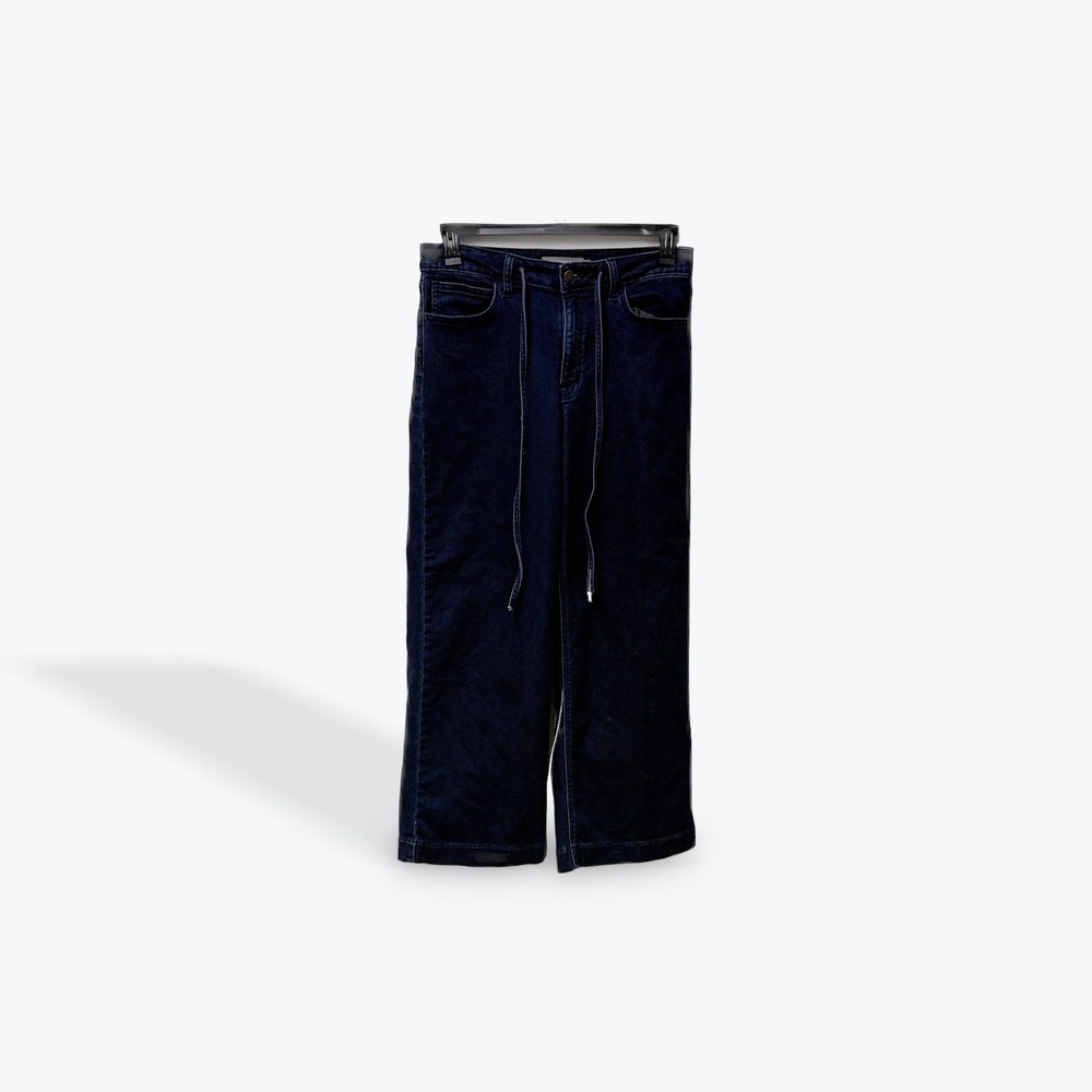 JUST‎ USA Womens Dark Wash Wide Leg Cropped Jeans Size 29 8